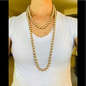 WHBM Taupe Pearl Necklace